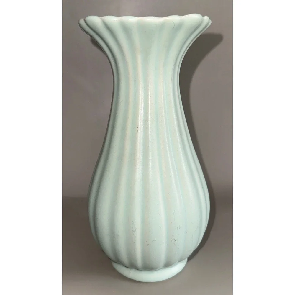 Terrace Ceramics Pottery Patrician Ware Vase Mnt Green Zanesville OH Vtg 1950s